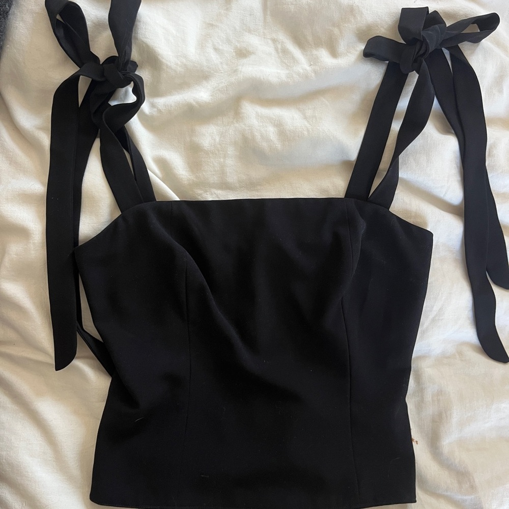 Elegant Black Tie-Strap Top